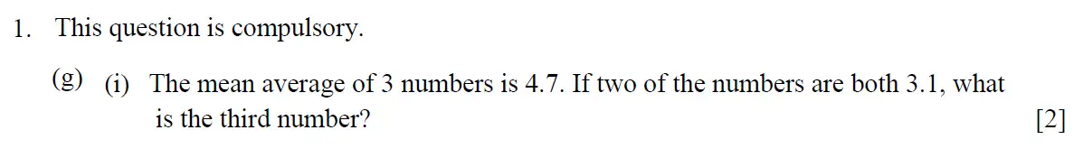 Question 11 - Eton College – 13+ Scholarship Exam 2015 – Maths A