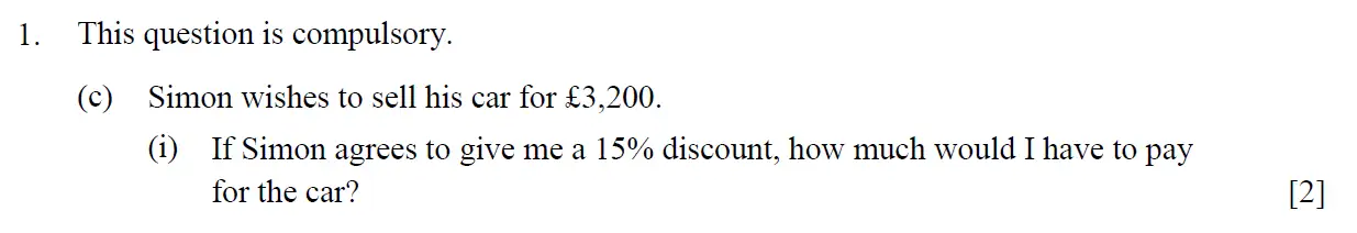 Question 5 - Eton College – 13+ Scholarship Exam 2015 – Maths A