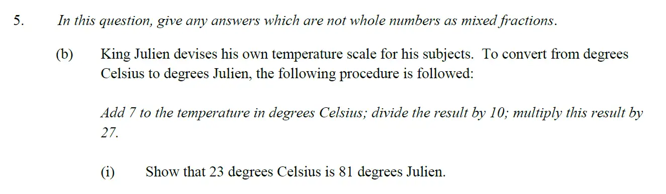Question 12 - Eton College – 13+ Scholarship Exam 2015 – Maths B