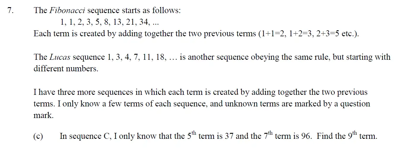 Question 19 - Eton College – 13+ Scholarship Exam 2015 – Maths B