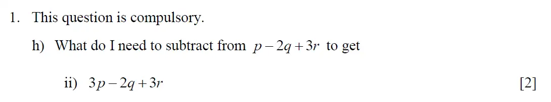 Question 14 - Eton College – 13 Plus Scholarship Exam 2016 – Maths A