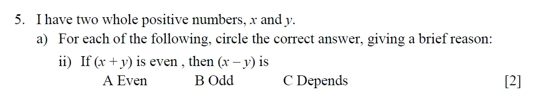 Question 31 - Eton College – 13 Plus Scholarship Exam 2016 – Maths A