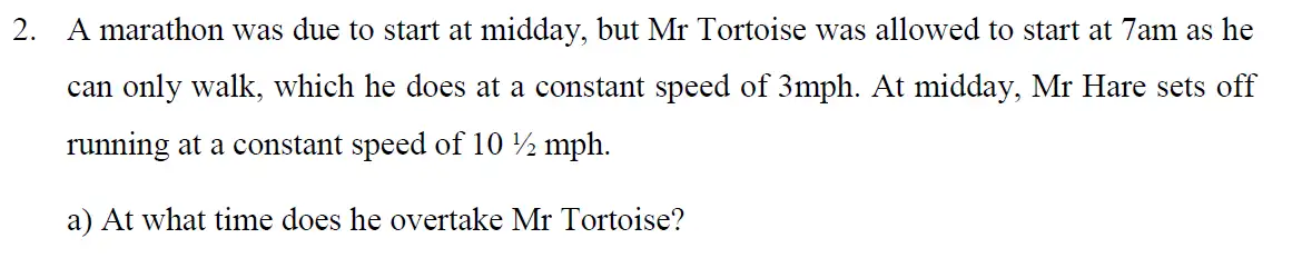 Question 3 - Eton College – 13 Plus Scholarship Exam 2016 – Maths B