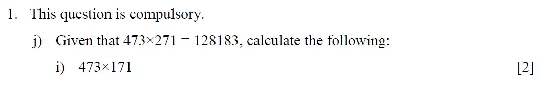 Question 15 - Eton College – 13 Plus Scholarship Exam 2017 – Maths A