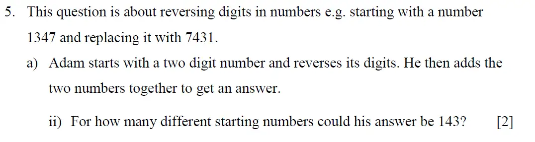 Question 28 - Eton College – 13 Plus Scholarship Exam 2017 – Maths A