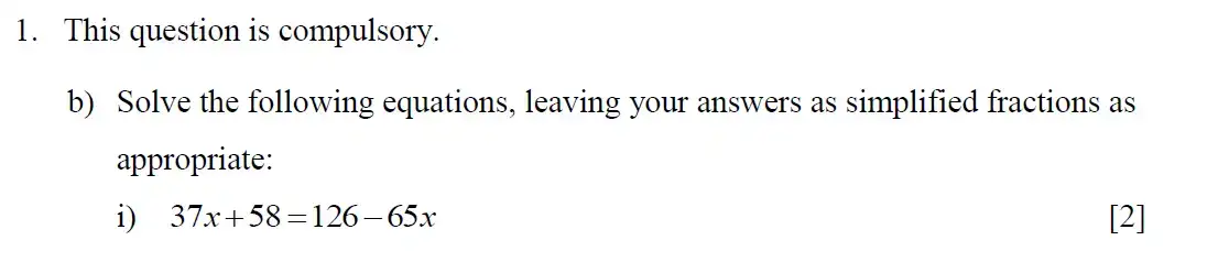 Question 3 - Eton College – 13 Plus Scholarship Exam 2017 – Maths A