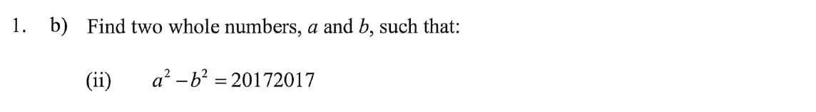 Question 3 - Eton College – 13 Plus Scholarship Exam 2017 – Maths B