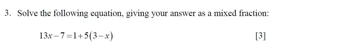 Question 5 - Eton College – 13 Plus Scholarship Exam 2018 – Maths A
