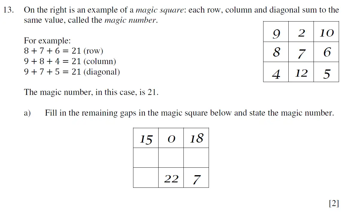 Question 24 - Eton College – 13 Plus Scholarship Exam 2019 – Maths A
