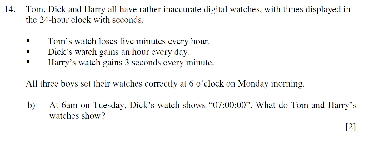 Question 28 - Eton College – 13 Plus Scholarship Exam 2019 – Maths A
