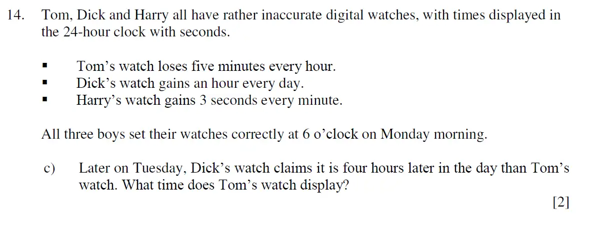 Question 29 - Eton College – 13 Plus Scholarship Exam 2019 – Maths A
