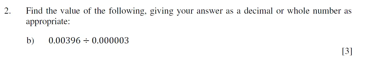Question 5 - Eton College – 13 Plus Scholarship Exam 2019 – Maths A
