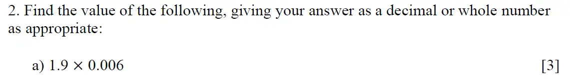 Question 2 - Eton College - 13 Plus Scholarship Exam 2020 - Maths A