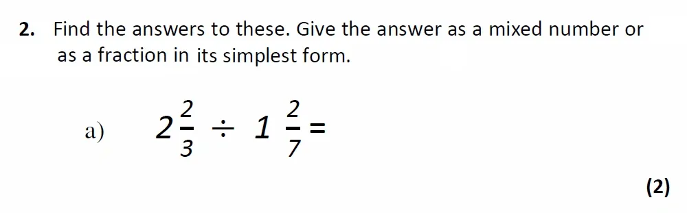 Question 02(a) - Glenalmond College - 13 Plus Scholarship Maths Exam 2022