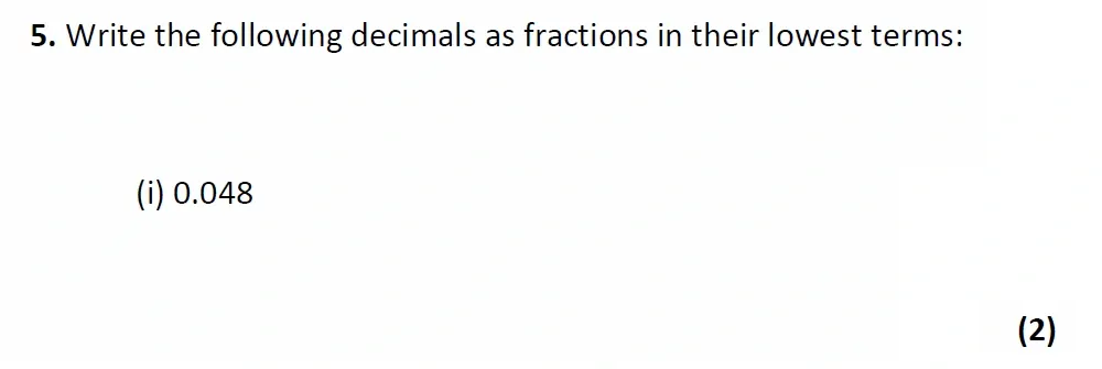 Question 05(i) - Glenalmond College - 13 Plus Scholarship Maths Exam 2022