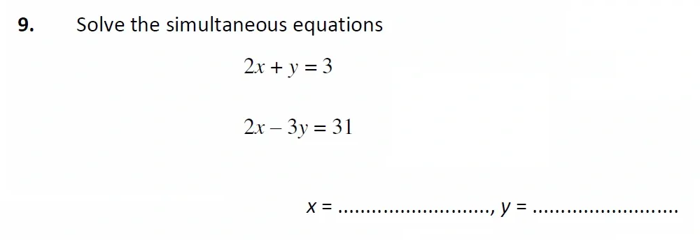 Question 09 - Glenalmond College - 13 Plus Scholarship Maths Exam 2022