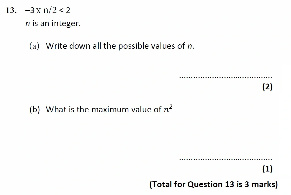 Question 13(a, b) - Glenalmond College - 13 Plus Scholarship Maths Exam 2022
