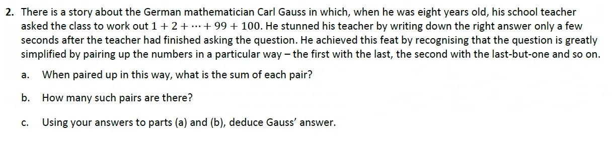 Question 02(a, b, c) - Harrow 13 Plus Maths Scholarship 2021 Paper 2