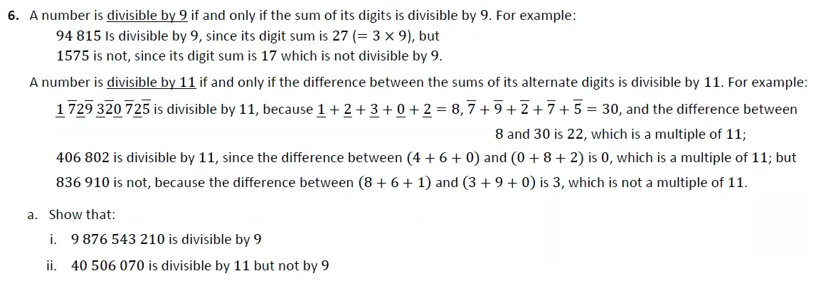 Question 06(a(i, ii)) - Harrow 13 Plus Maths Scholarship 2021 Paper 2