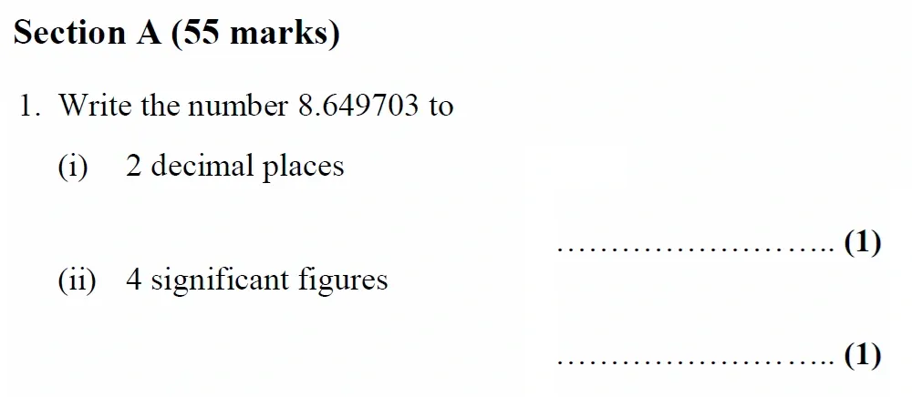 Question 01 - Harrow School 13 Plus Maths Scholarship Exam Paper 1