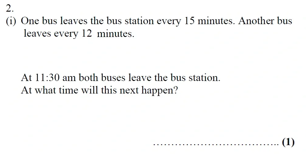 Question 02(i) - Harrow School 13 Plus Maths Scholarship Exam Paper 1