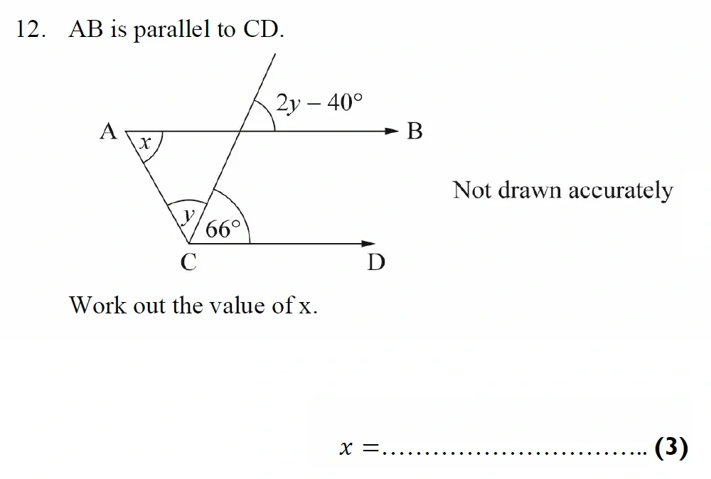 Question 12 - Harrow School 13 Plus Maths Scholarship Exam Paper 1