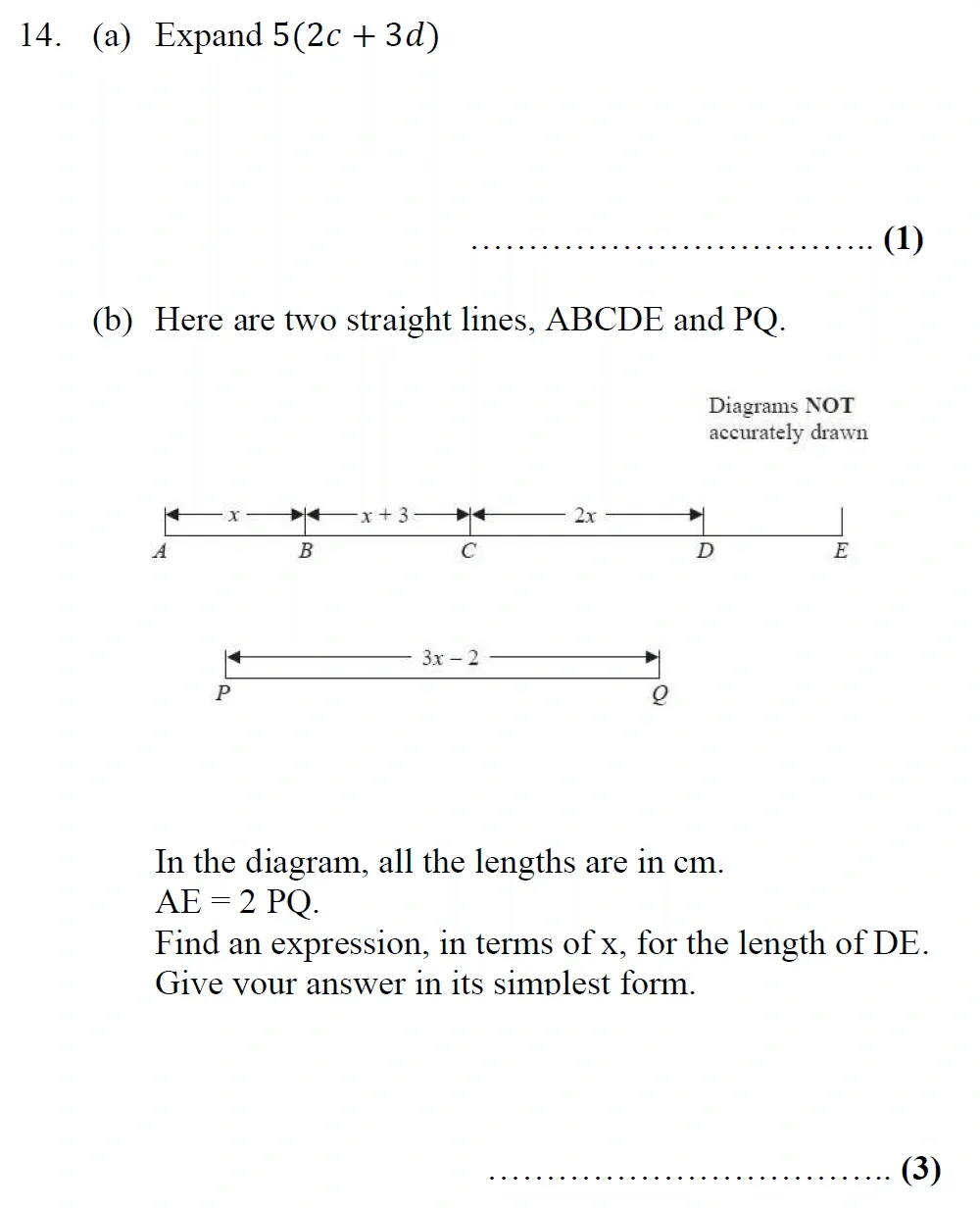 Question 14(a, b) - Harrow School 13 Plus Maths Scholarship Exam Paper 1
