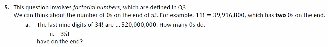 Question 05(b(ii)) - Harrow School - 13 Plus Maths Scholarship Exam 2022 - Paper 2