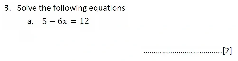 Question 03(a) - Malvern College 13 Plus Maths Exam 2023 Scholarship Paper 1