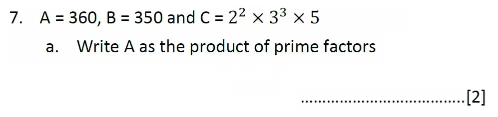 Question 07(a) - Malvern College 13 Plus Maths Exam 2023 Scholarship Paper 1