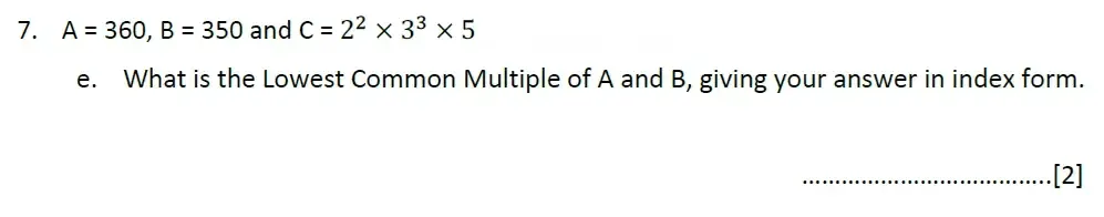 Question 07(e) - Malvern College 13 Plus Maths Exam 2023 Scholarship Paper 1