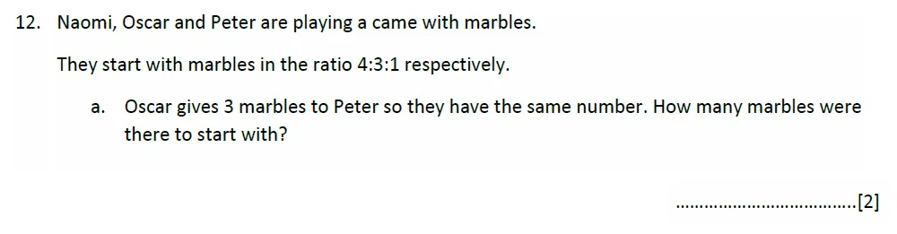 Question 12(a) - Malvern College 13 Plus Maths Exam 2023 Scholarship Paper 1