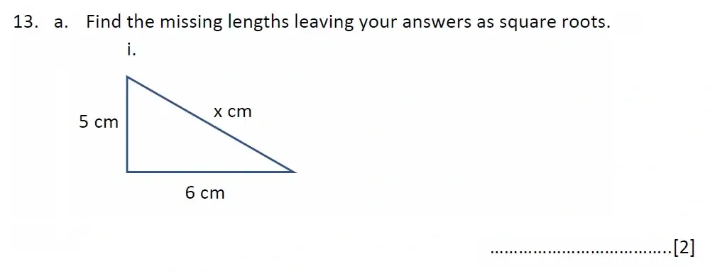 Question 13(a)(i) - Malvern College 13 Plus Maths Exam 2023 Scholarship Paper 1