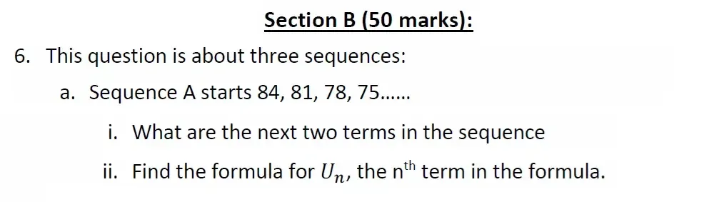 Question 06(a)(i,ii) - Malvern College 13 Plus Maths Exam 2023 Scholarship Paper 2