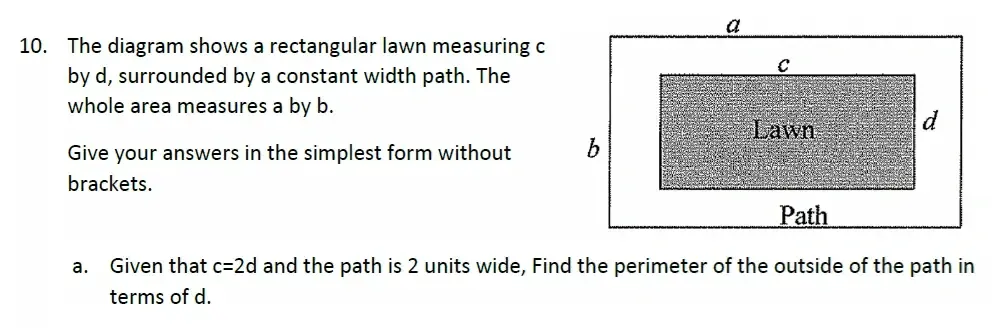 Question 10(a) - Malvern College 13 Plus Maths Exam 2023 Scholarship Paper 2