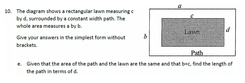 Question 10(e) - Malvern College 13 Plus Maths Exam 2023 Scholarship Paper 2