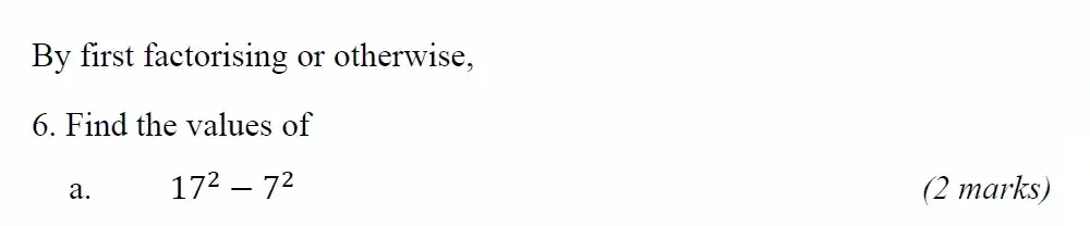 Question 06(a) - Radley 13 Plus Maths Exam 2022 Scholarship Paper 1