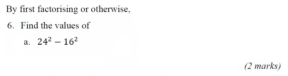 Question 6(a) - Radley 13 Plus Maths Exam 2023 Scholarship Paper 1
