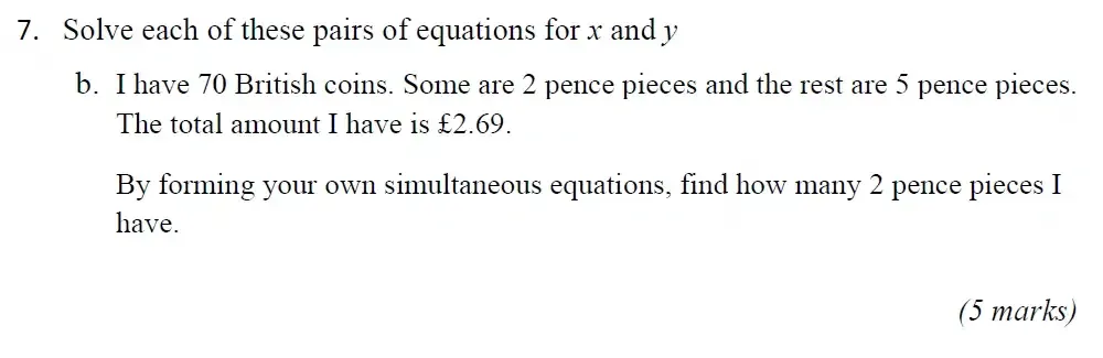 Question 07(b) - Radley 13 Plus Maths Exam 2023 Scholarship Paper 1