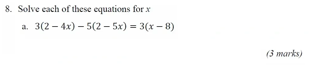Question 8(a) - Radley 13 Plus Maths Exam 2023 Scholarship Paper 1