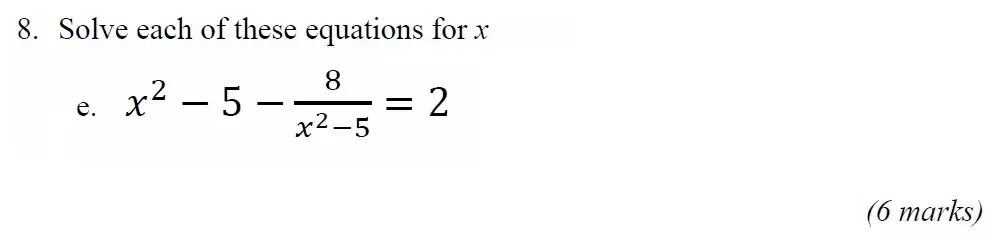 Question 8(e) - Radley 13 Plus Maths Exam 2023 Scholarship Paper 1