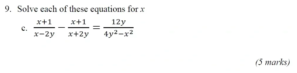 Question 09(c) - Radley 13 Plus Maths Exam 2023 Scholarship Paper 1