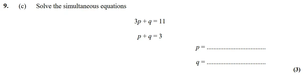 Question 11 - St Edwards Oxford - 13 Plus Scholarship Exam 2015 - Maths Paper 1