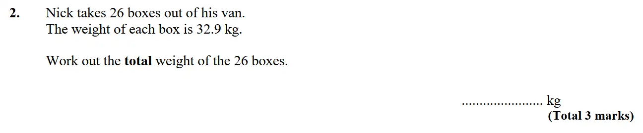 Question 3 - St Edwards Oxford - 13 Plus Scholarship Exam 2015 - Maths Paper 1