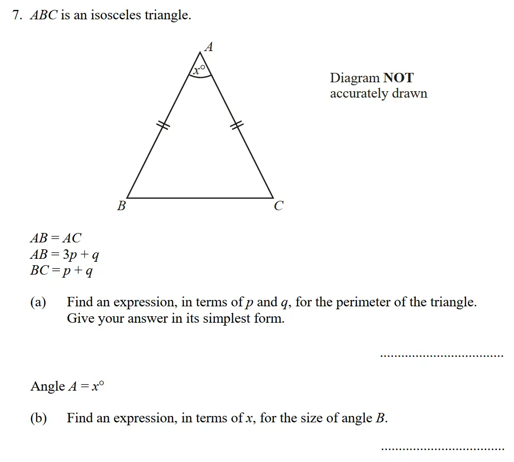 Question 8 - St Edwards Oxford - 13 Plus Scholarship Exam 2016 - Maths Paper 1