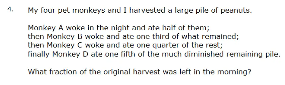 Question 4 - St Edwards Oxford - 13 Plus Scholarship Exam 2017 - Maths Paper 2