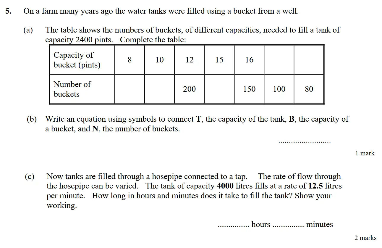 Question 9 - St Edwards Oxford - 13 Plus Scholarship Exam 2017 - Maths Paper 1