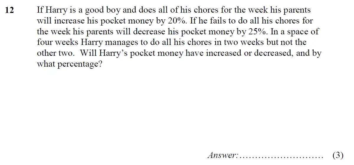 Question 16 - St Pauls School - 13 Plus Scholarship Maths Exam Paper 2015