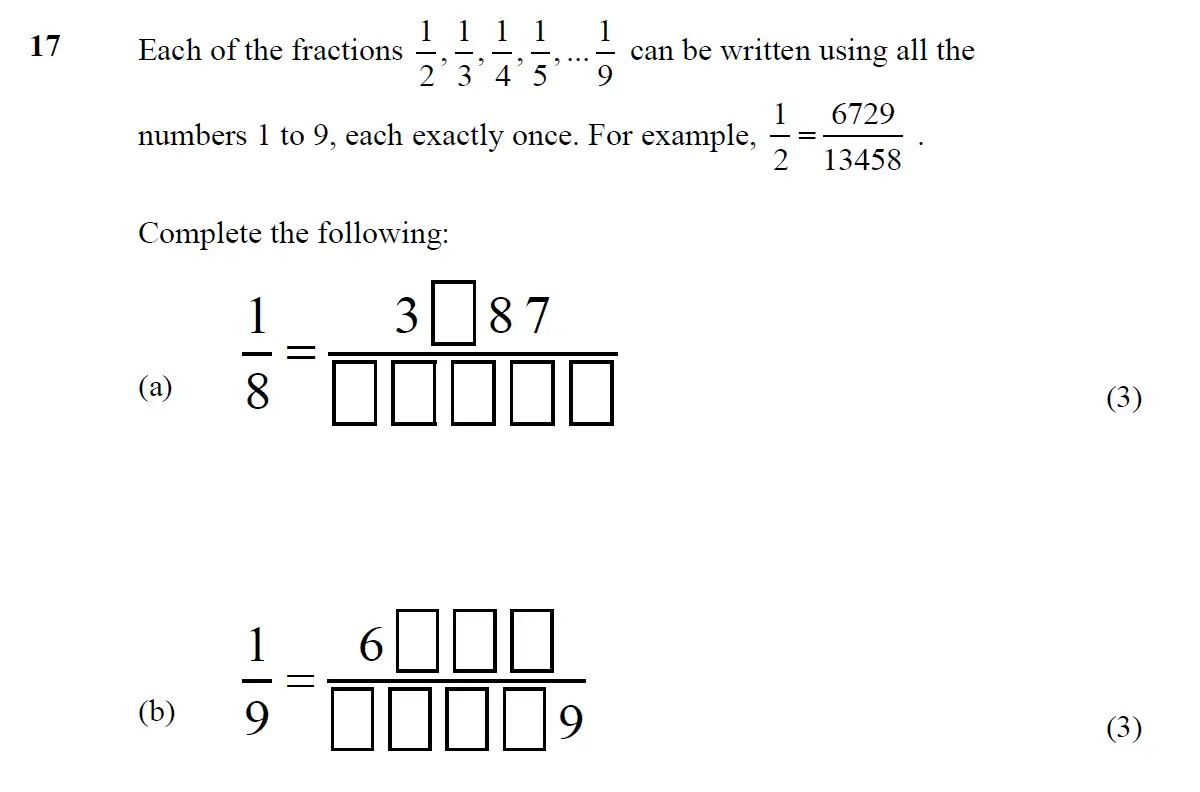 Question 23 - St Pauls School - 13 Plus Scholarship Maths Exam Paper 2015