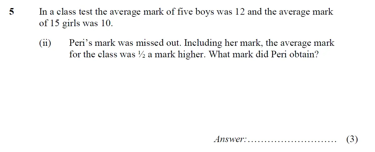 Question 7 - St Pauls School - 13 Plus Scholarship Maths Exam Paper 2015